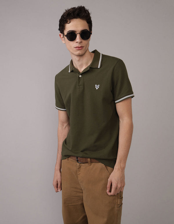 Camiseta Polo de Pique Slim Fit Ae - Verde