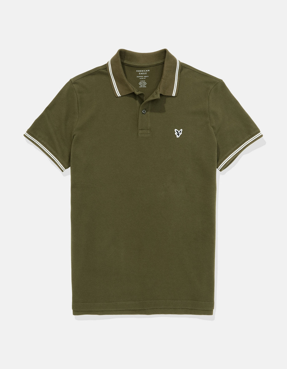 Camiseta Polo de Pique Slim Fit Ae - Verde 1165_9150_329_f