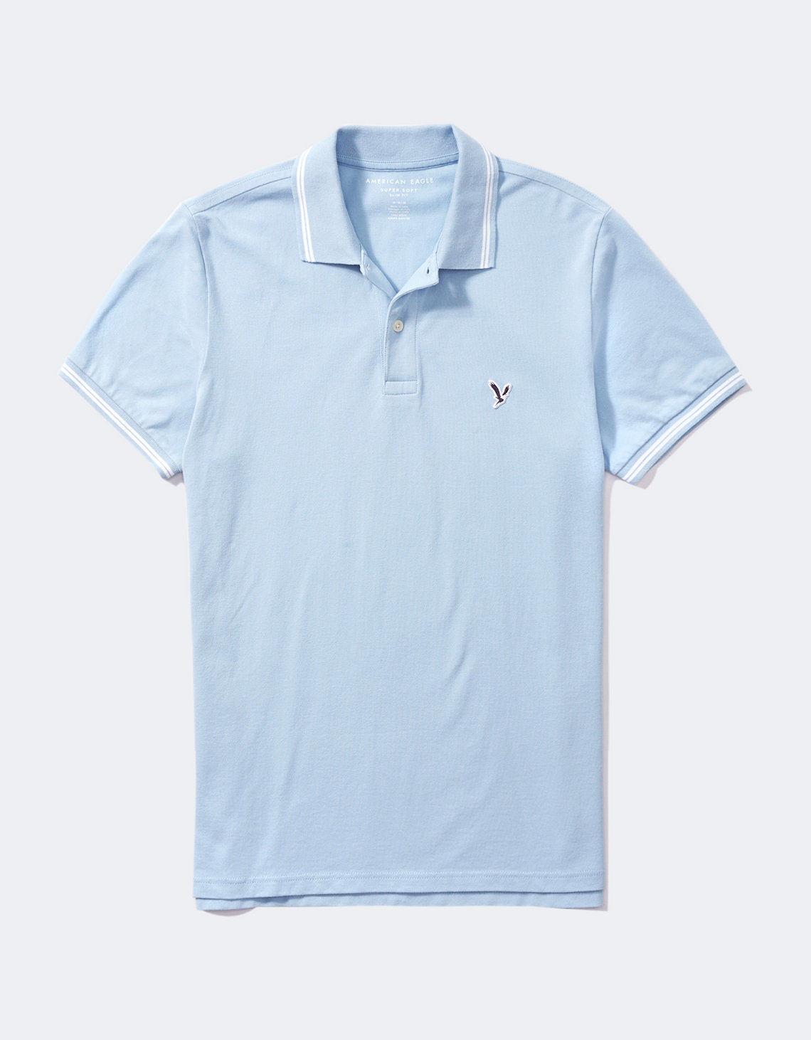 Camiseta Polo de Pique Slim Fit Ae - Azul 1165_9150_400_f