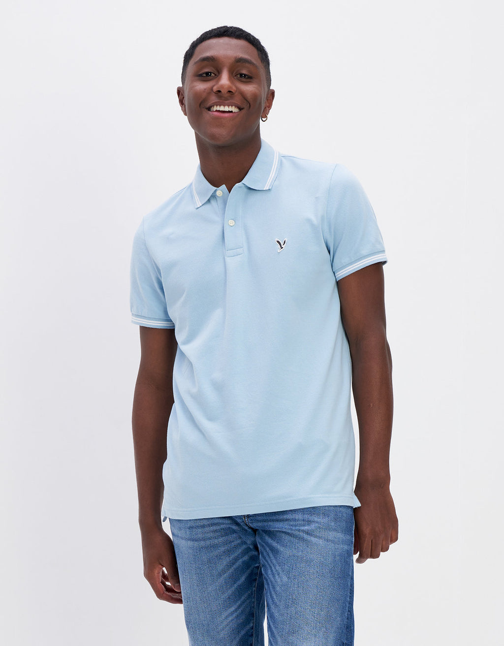 Camiseta Polo de Pique Slim Fit Ae - Azul 1165_9150_400_of