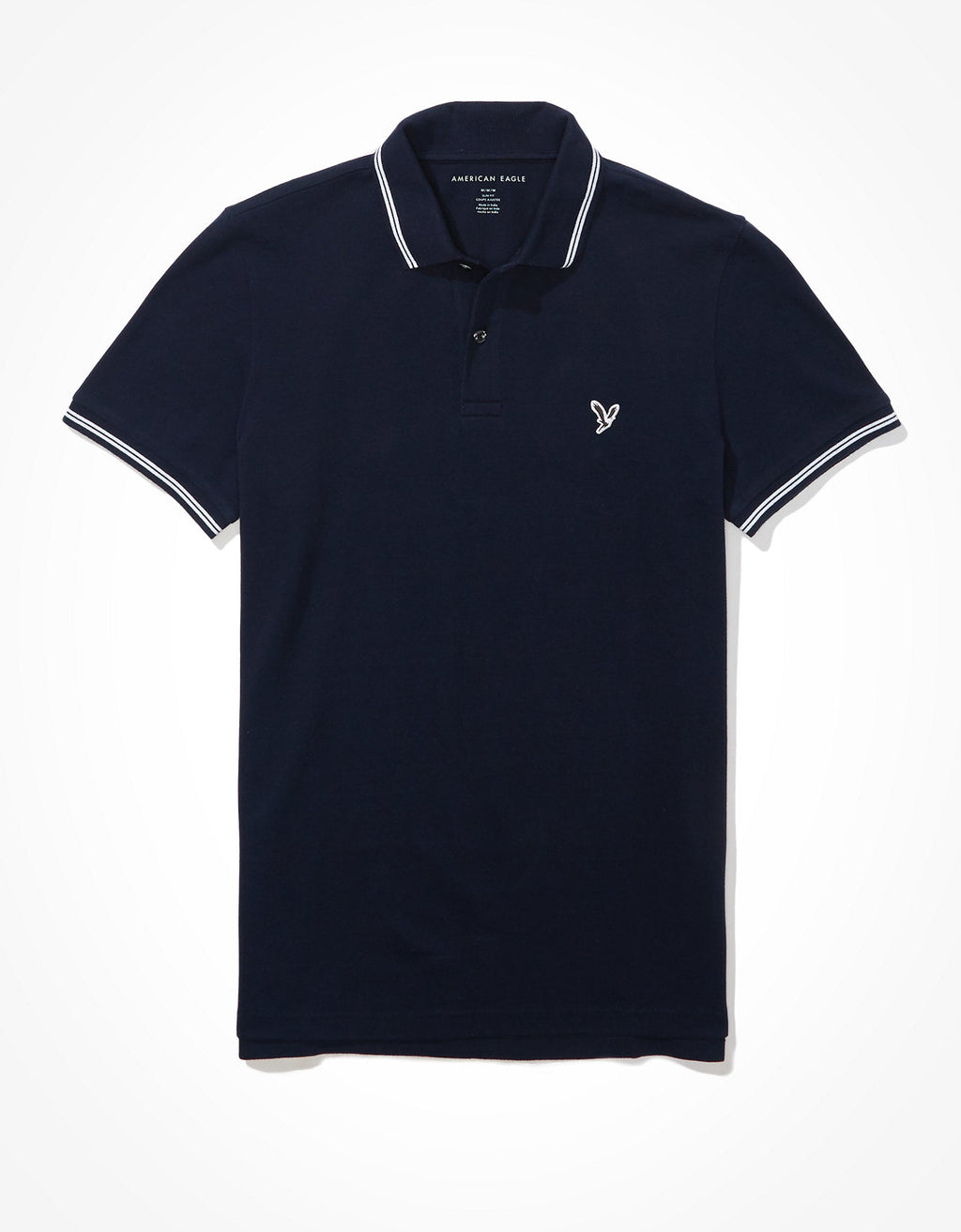 Camiseta Polo de Pique Slim Fit Ae - Azul 1165_9150_410_f