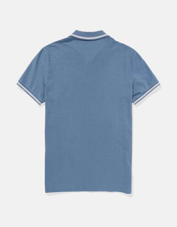 Camiseta Polo de Pique Slim Fit Ae - Azul