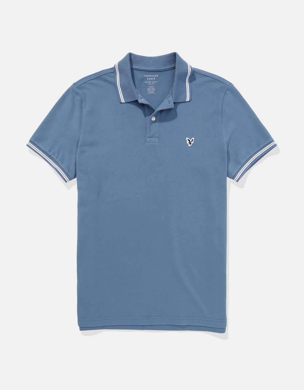 Camiseta Polo de Pique Slim Fit Ae - Azul 1165_9150_434_f