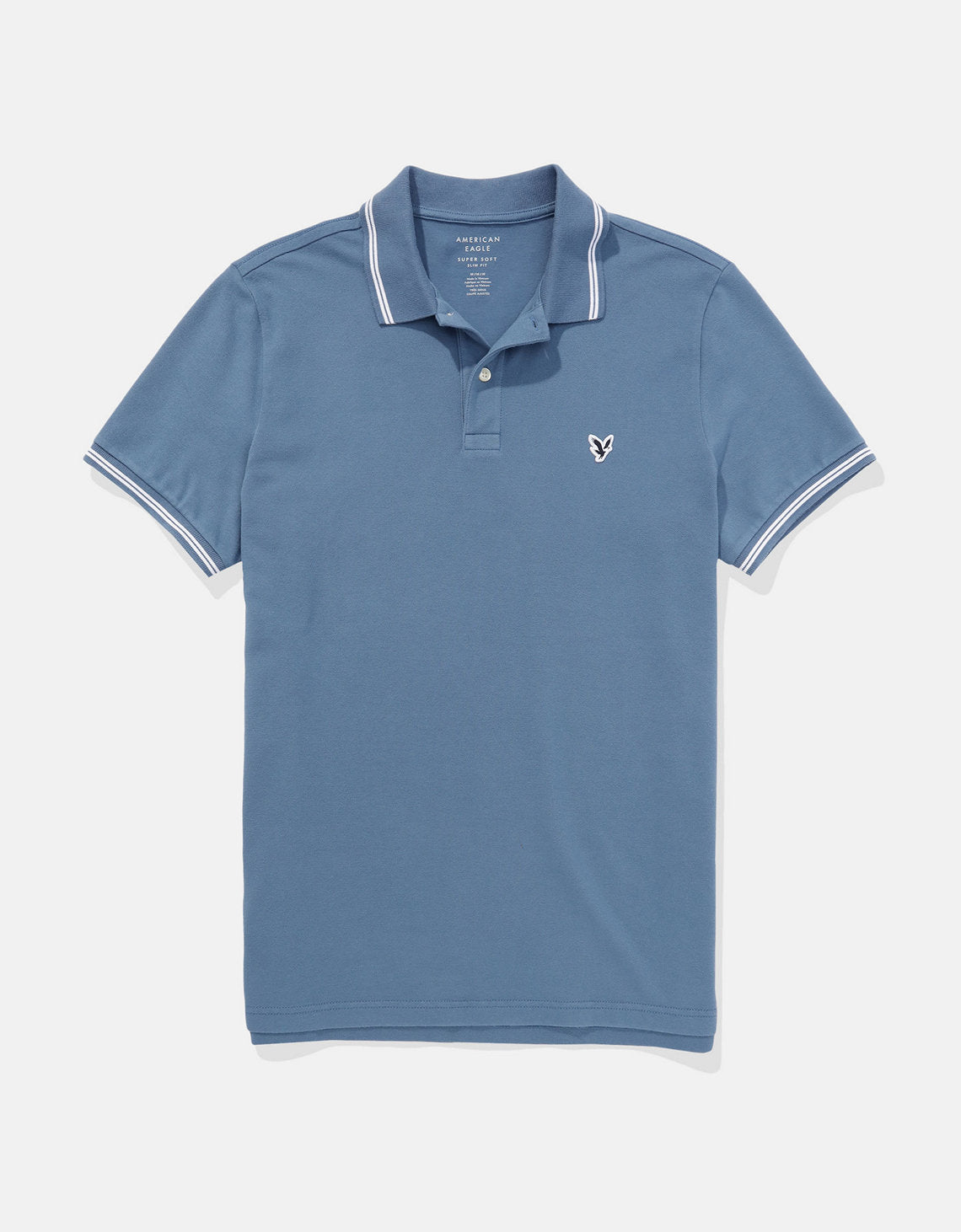 Camiseta Polo de Pique Slim Fit Ae - Azul 1165_9150_434_f