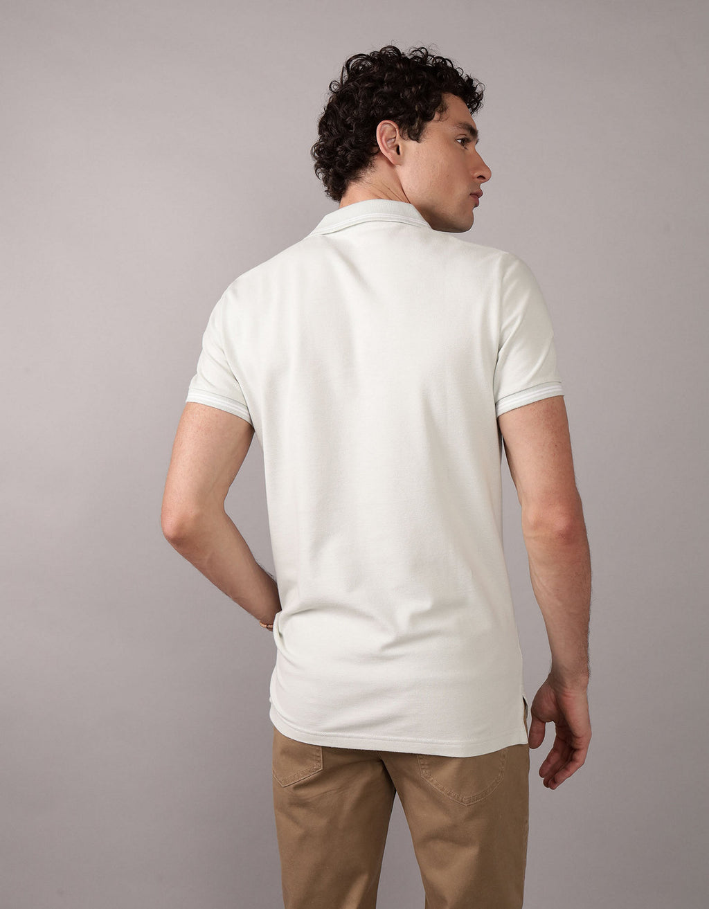 Camiseta Polo de Pique Slim Fit Ae - Azul 1165_9150_436_ob
