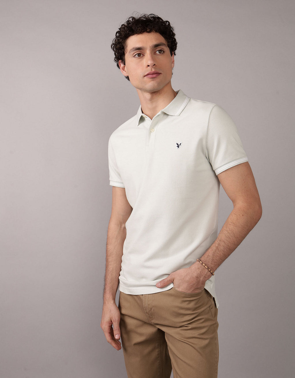 Camiseta Polo de Pique Slim Fit Ae - Azul 1165_9150_436_of
