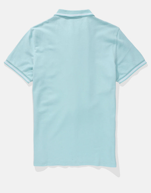 Camiseta Polo de Pique Slim Fit Ae - Azul