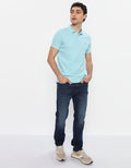 Camiseta Polo de Pique Slim Fit Ae - Azul 1165_9150_440_of