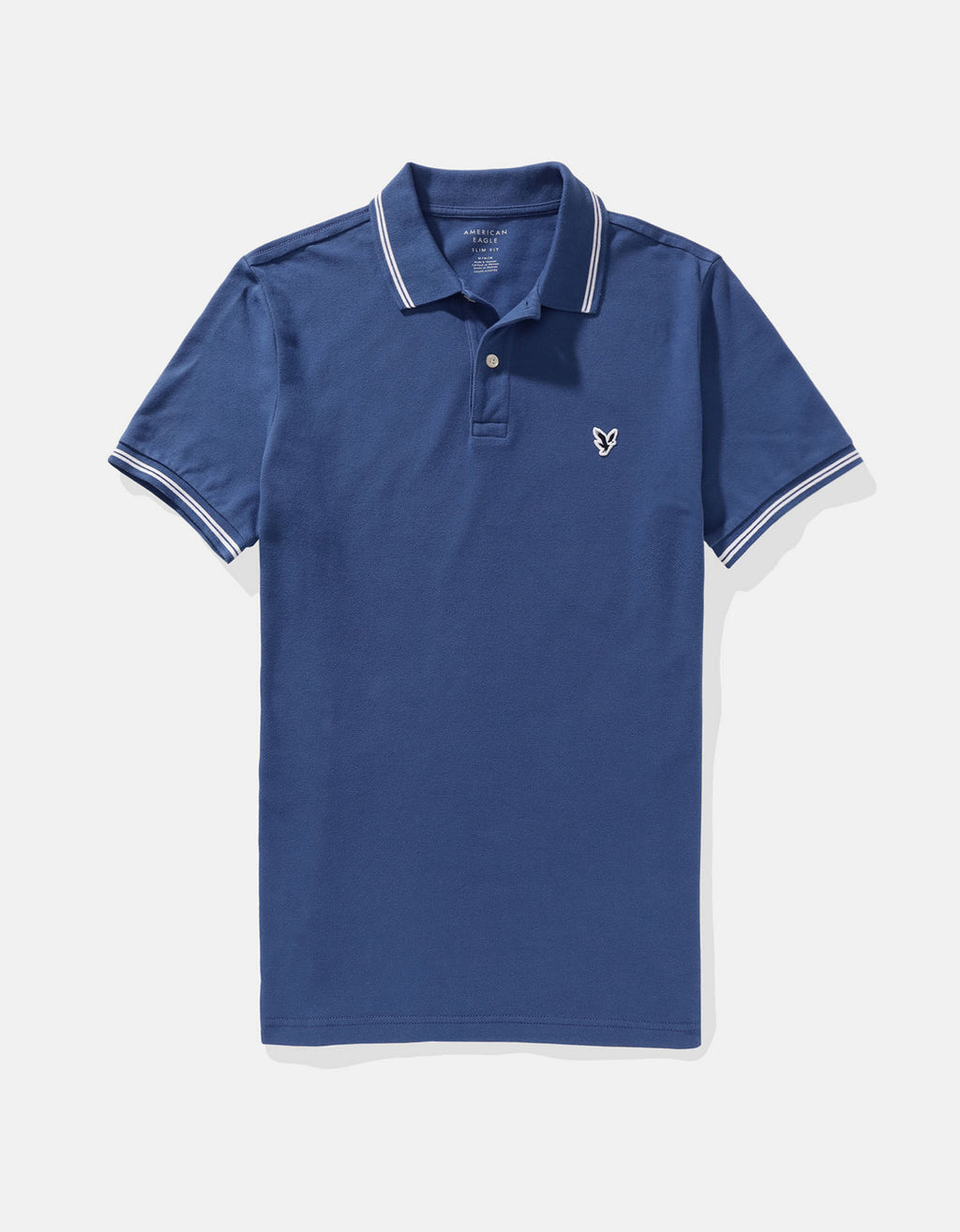 Camiseta Polo de Pique Slim Fit Ae - Azul 1165_9150_501_f