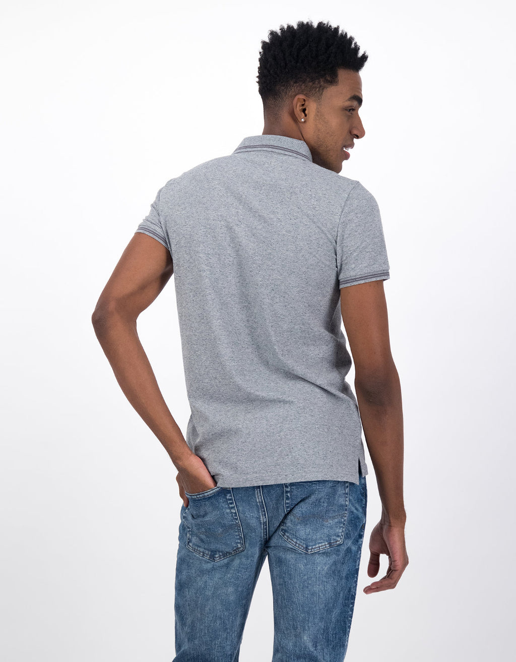 Camiseta Tipo Polo Slim Fit Ae - Gris 1165_9151_006_ob