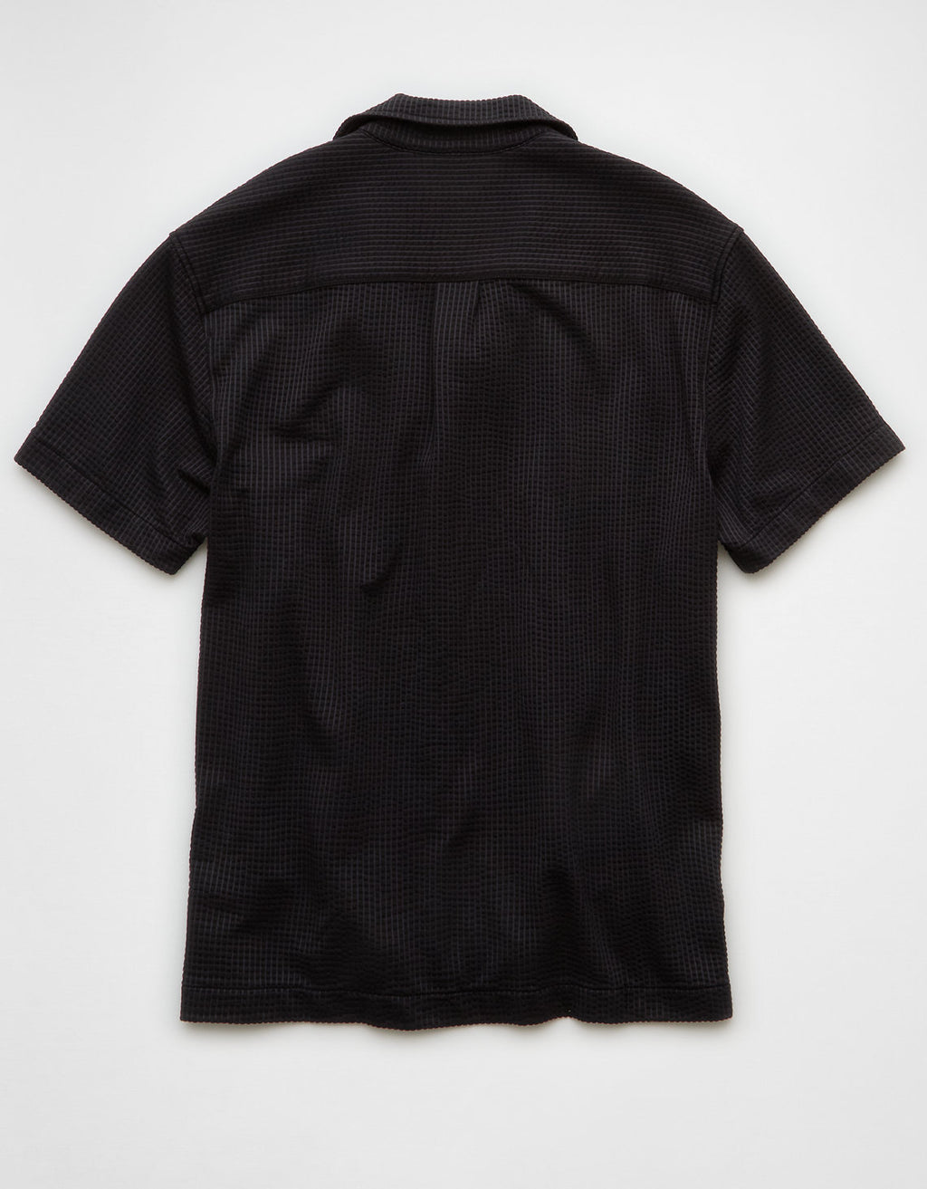 Camisa de campamento abotonada de seersucker Ae. - Negro 1174_4351_001_b