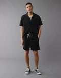 Camisa de campamento abotonada de seersucker Ae. - Negro 1174_4351_001_of