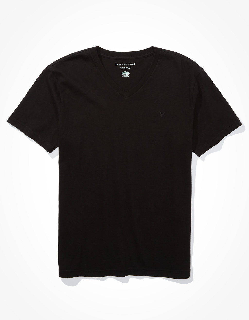Camiseta Ae súper suave, cuello V - Negro 1177_1541_001_f