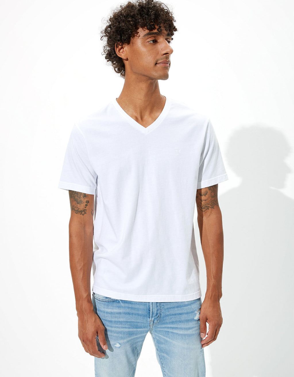 Camiseta Ae súper suave, cuello V - Blanco 1177_1541_100_of