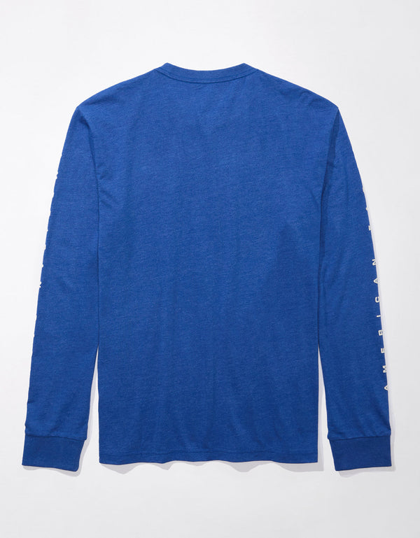 Camiseta gráfica Active Ae manga larga - Azul