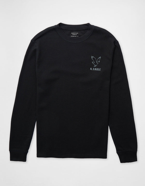 Camiseta Thermal Manga Larga Ae - Negro