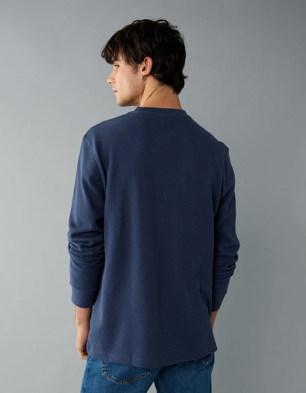 Camiseta Thermal Manga Larga Ae - Azul
