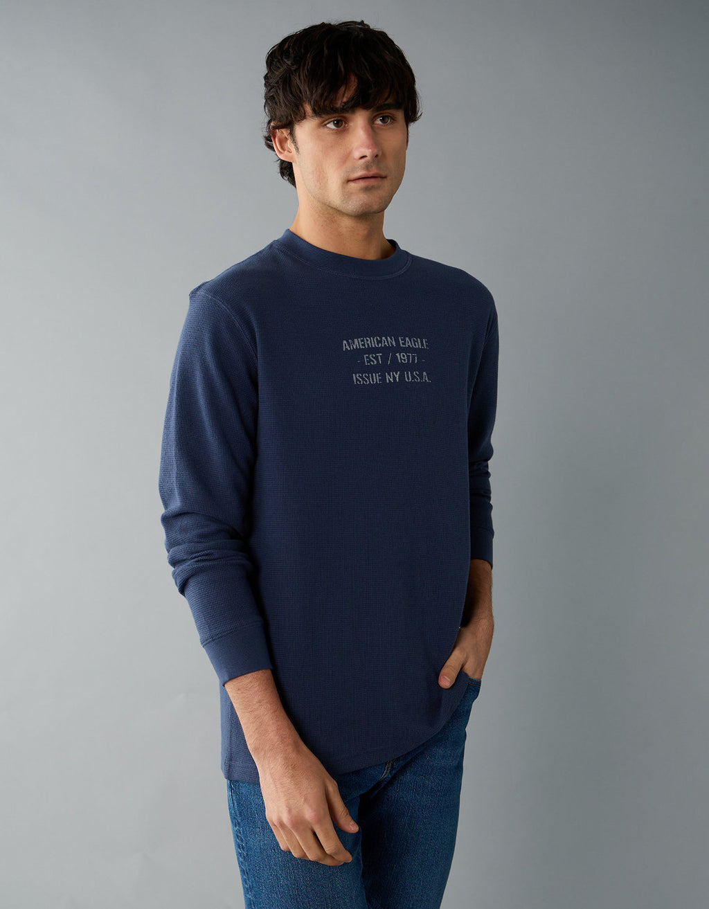 Camiseta Thermal Manga Larga Ae - Azul 1182_4598_405_of