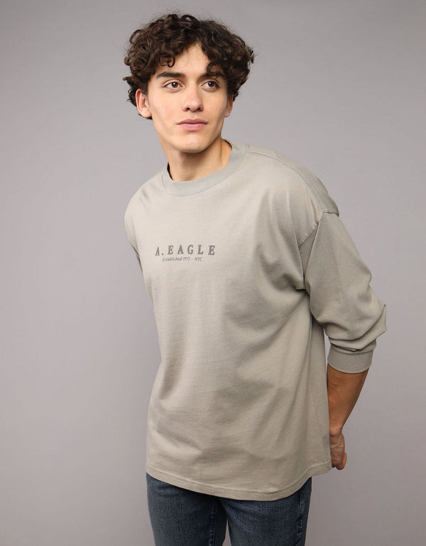 Camiseta gráfica de manga larga AE Super Soft - Gris