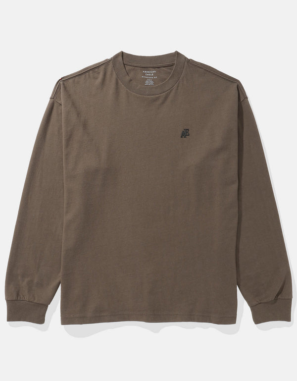 Camiseta gráfica de manga larga AE Super Soft - Café