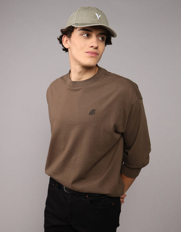 Camiseta gráfica de manga larga AE Super Soft - Café