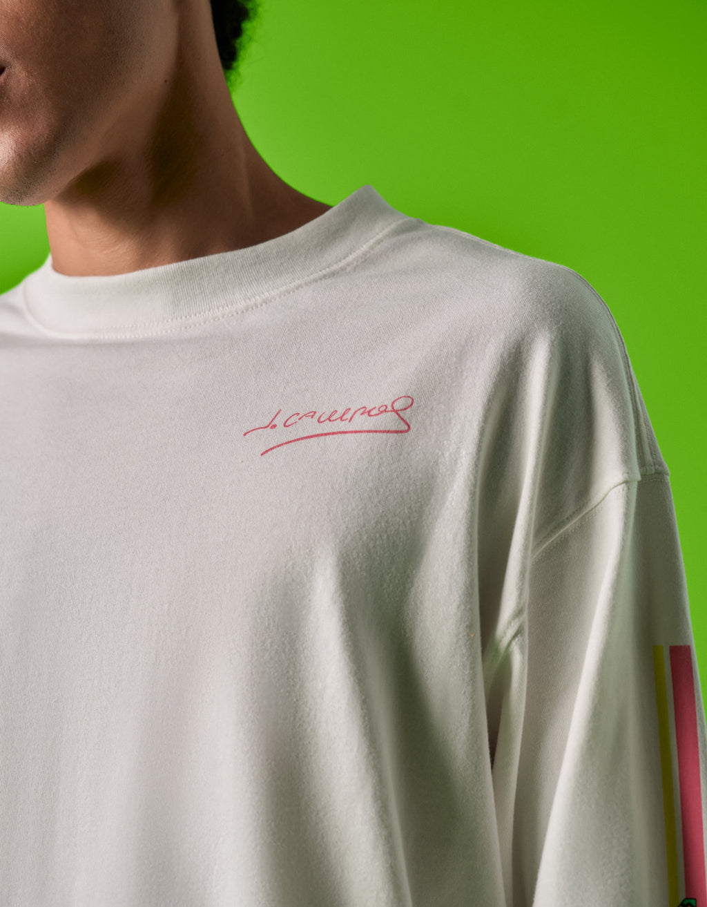 Camiseta gráfica de manga larga Ae x Jorge Campos - Blanco 1187_5810_100_d1