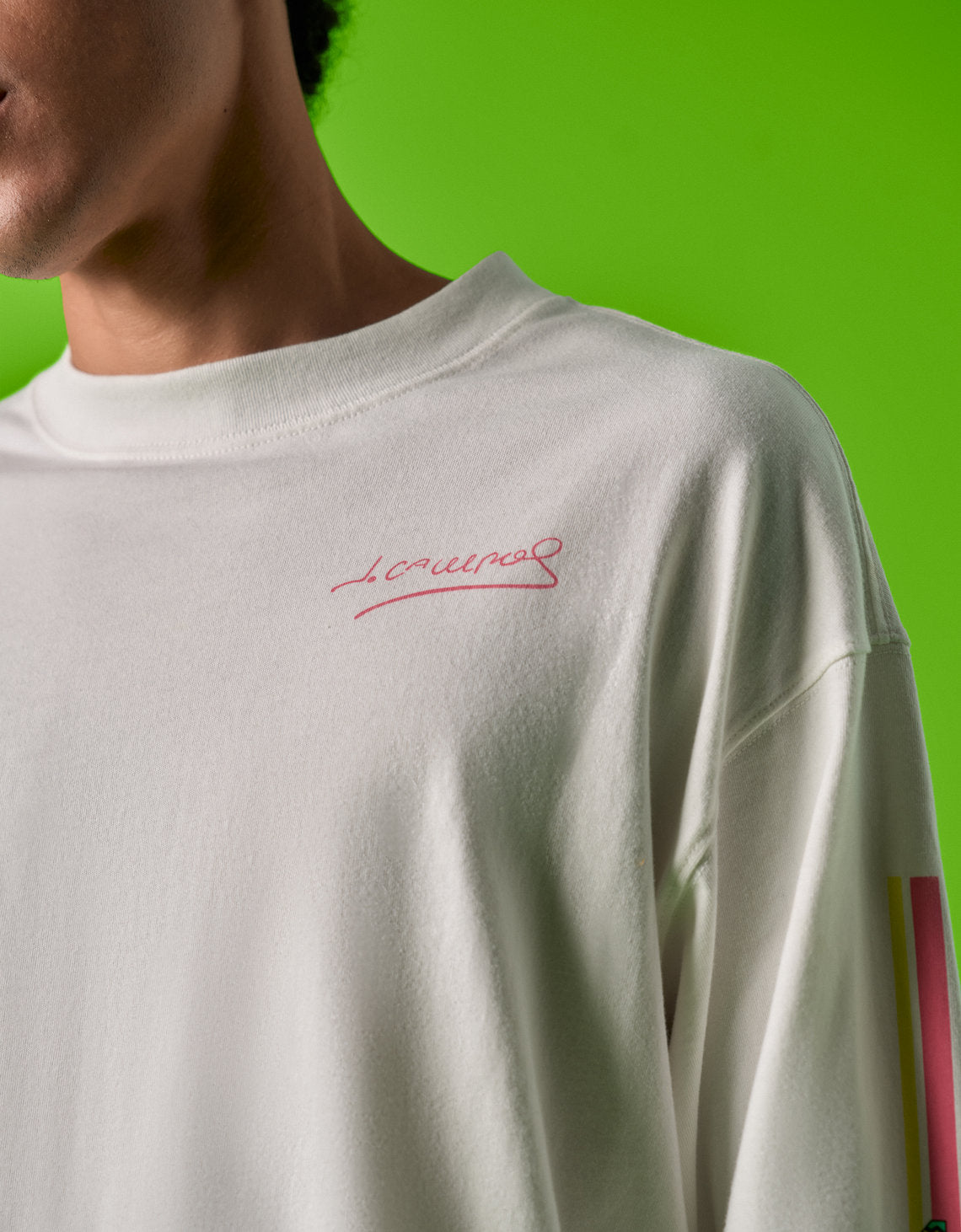 Camiseta gráfica de manga larga Ae x Jorge Campos - Blanco 1187_5810_100_d1