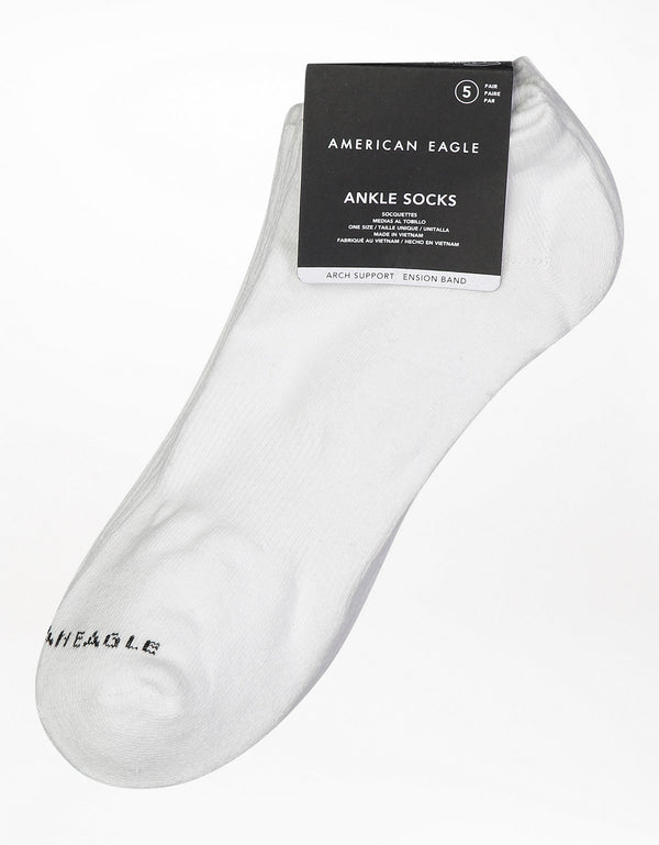 Pack de 5 medias tobilleras Aeo  - Blanco