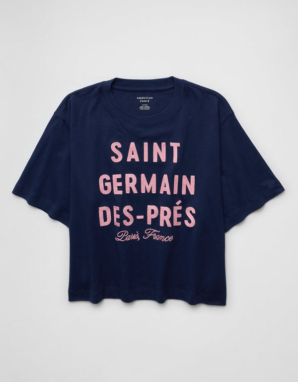 Camiseta Gráfica tipo Boxy Ae - Azul