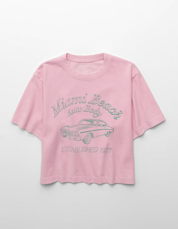 Camiseta Gráfica Ae Boxy - Rosa
