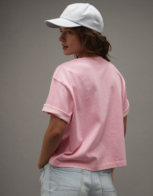 Camiseta Gráfica Ae Boxy - Rosa
