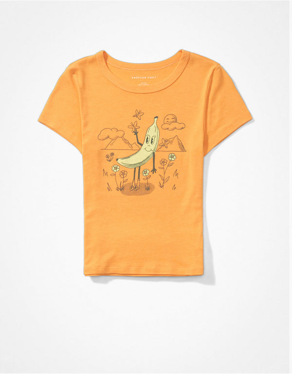 Polera AE cropped Hey Baby - Naranja