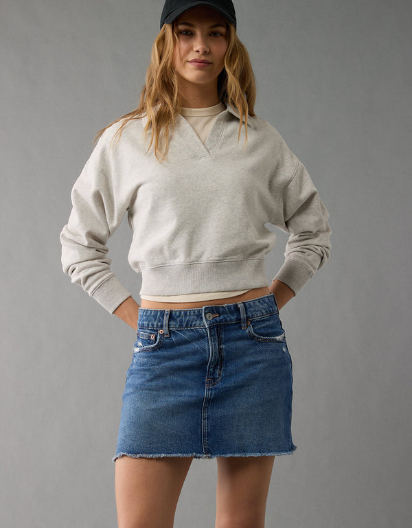 Falda en Denim mini perfecta de cintura alta AE Stretch - Generico