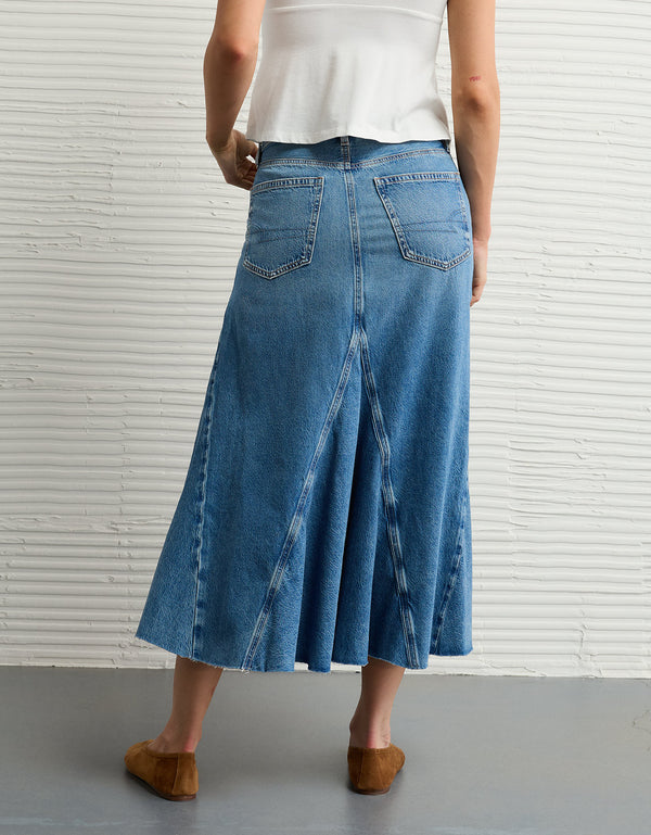 Falda Maxi en Denim Tiro Bajo Ae - Generico