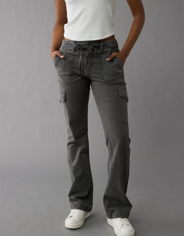 Pantalón Tipo Cargo con corte en Bota Mujer AE - Gris
