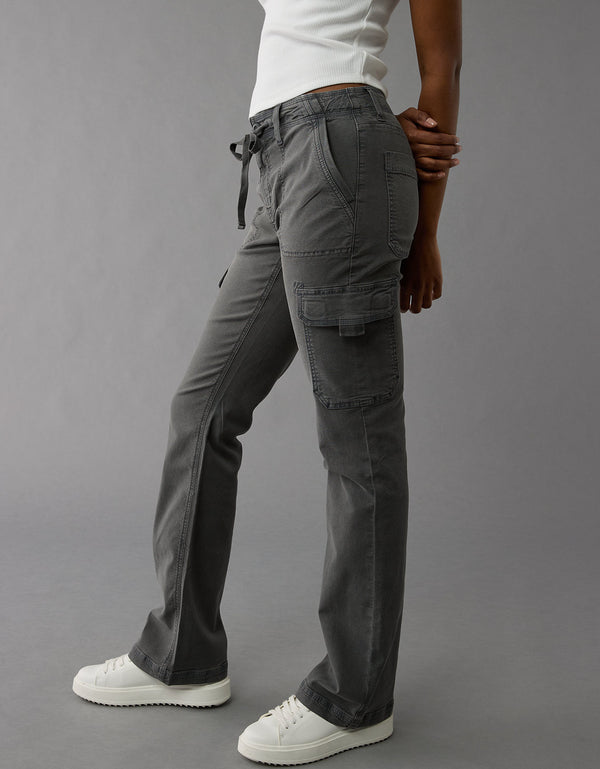Pantalón Tipo Cargo con corte en Bota Mujer AE - Gris