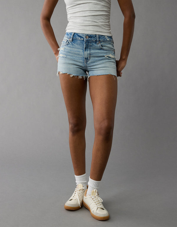 Short súper corto en denim de tiro alto - Generico