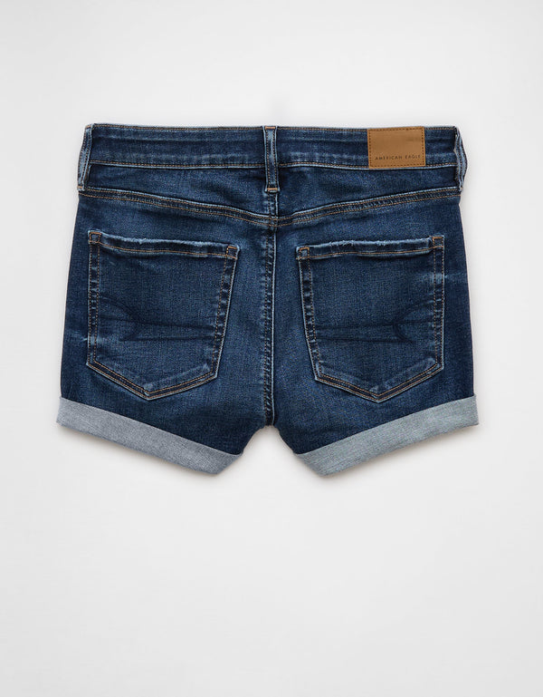 Short en Denim Tiro Alto Ae - Azul