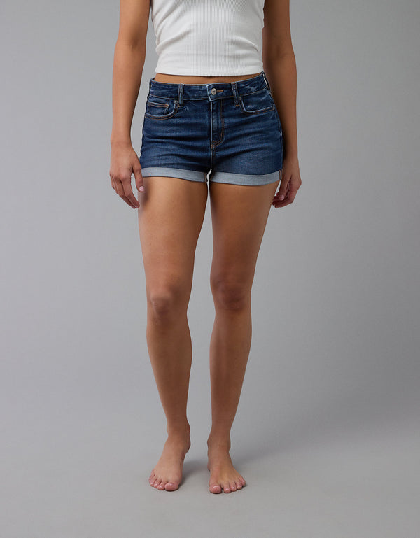 Short en Denim Tiro Alto Ae - Azul