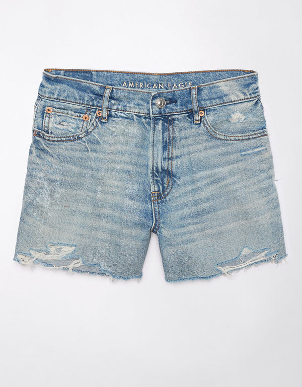 Short Denim Talle Alto con rotos Mujer AE - Generico