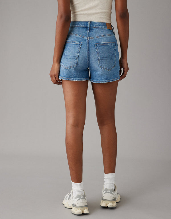 Short Denim de Tiro Alto Mujer AE - Azul