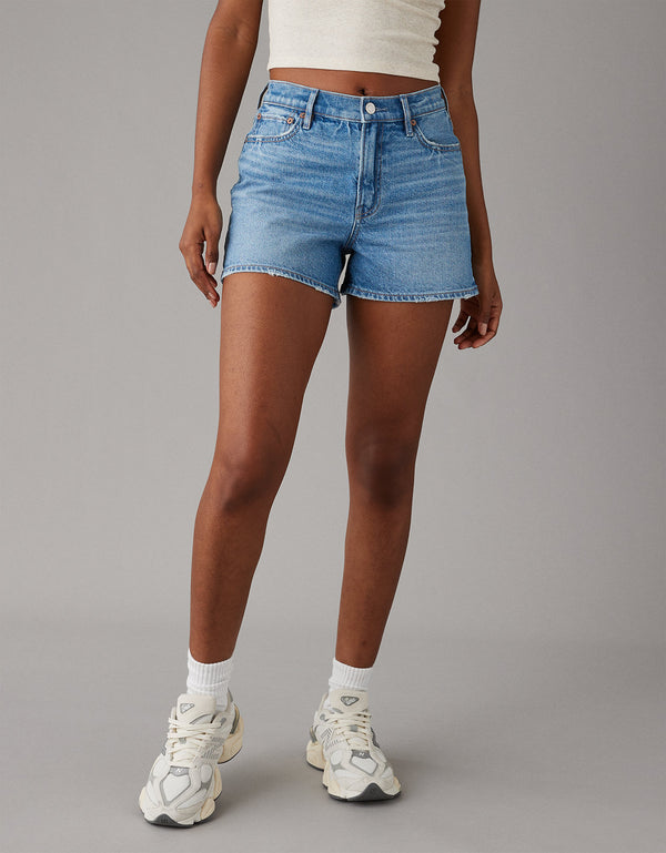 Short Denim de Tiro Alto Mujer AE - Azul