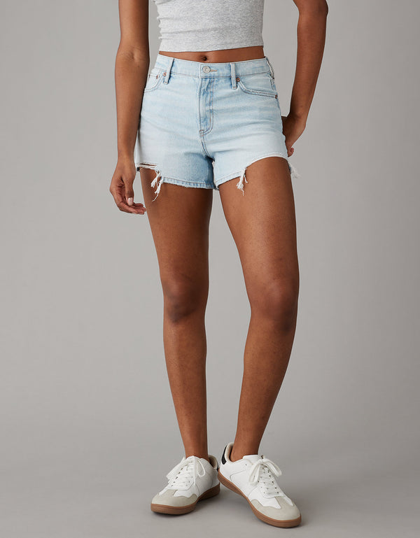 Short Denim de Tiro Alto con rotos Mujer AE - Generico