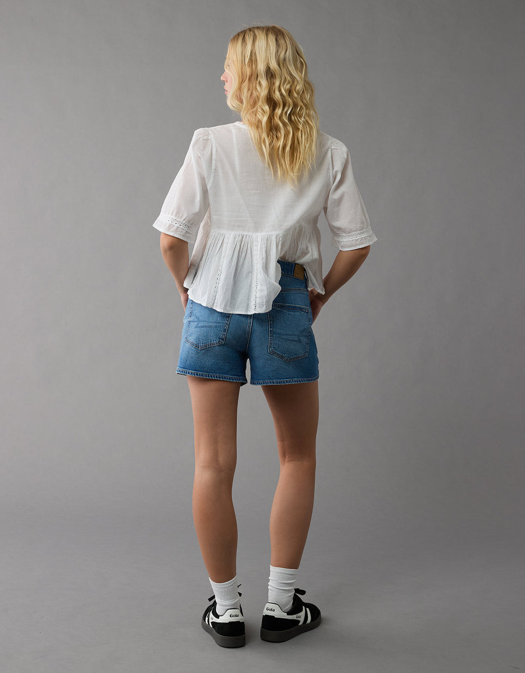 Short Strigid en Denim con Tiro Alto para Mujer - Azul 1334_8124_471_ob