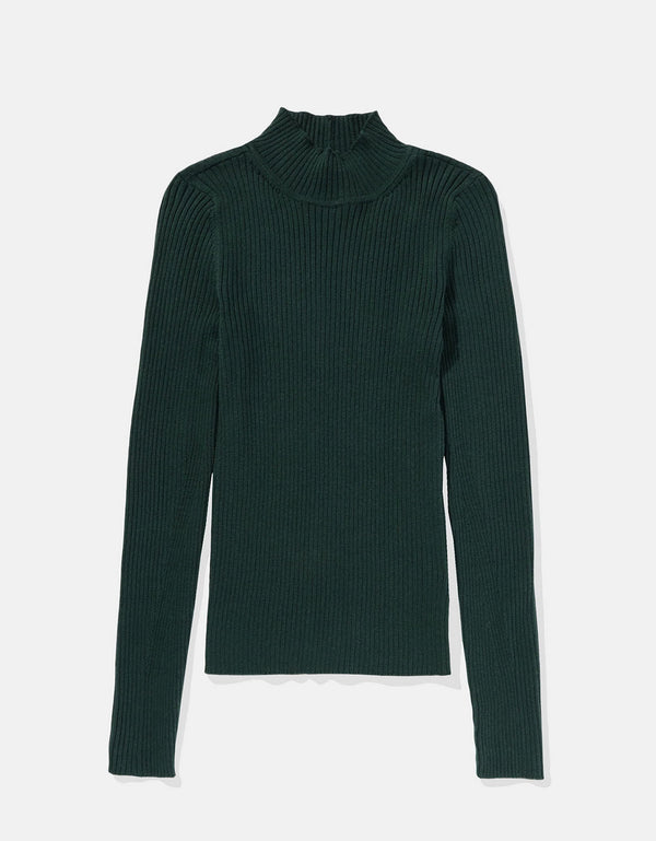 Sweater AE en tejido de punto cuello alto - Verde