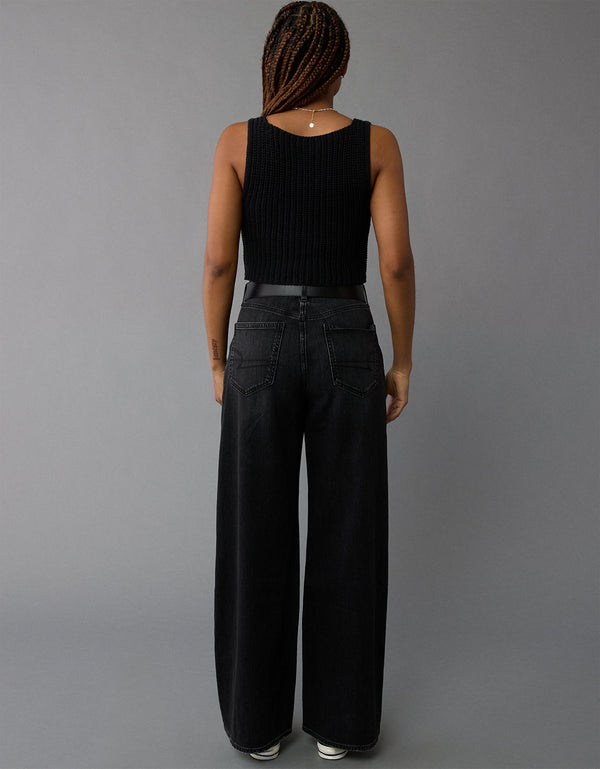 Camiseta sin mangas tipo suéter AE - Negro