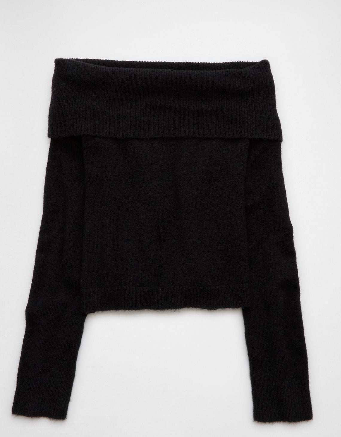 AE Whoa So Soft Suéter con Hombros Caídos - Negro 1341_1322_064_f