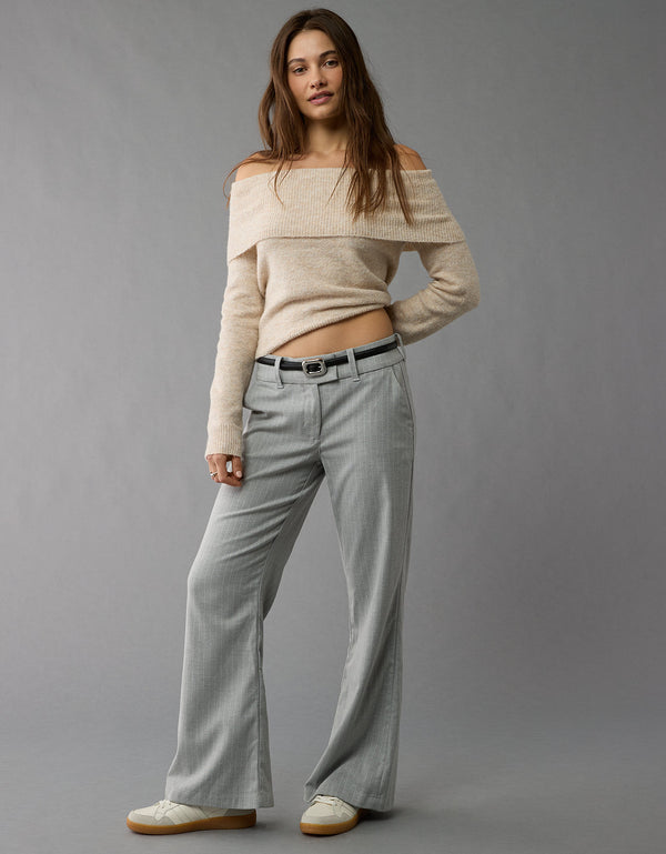 AE Whoa So Soft Suéter con Hombros Caídos - Beige