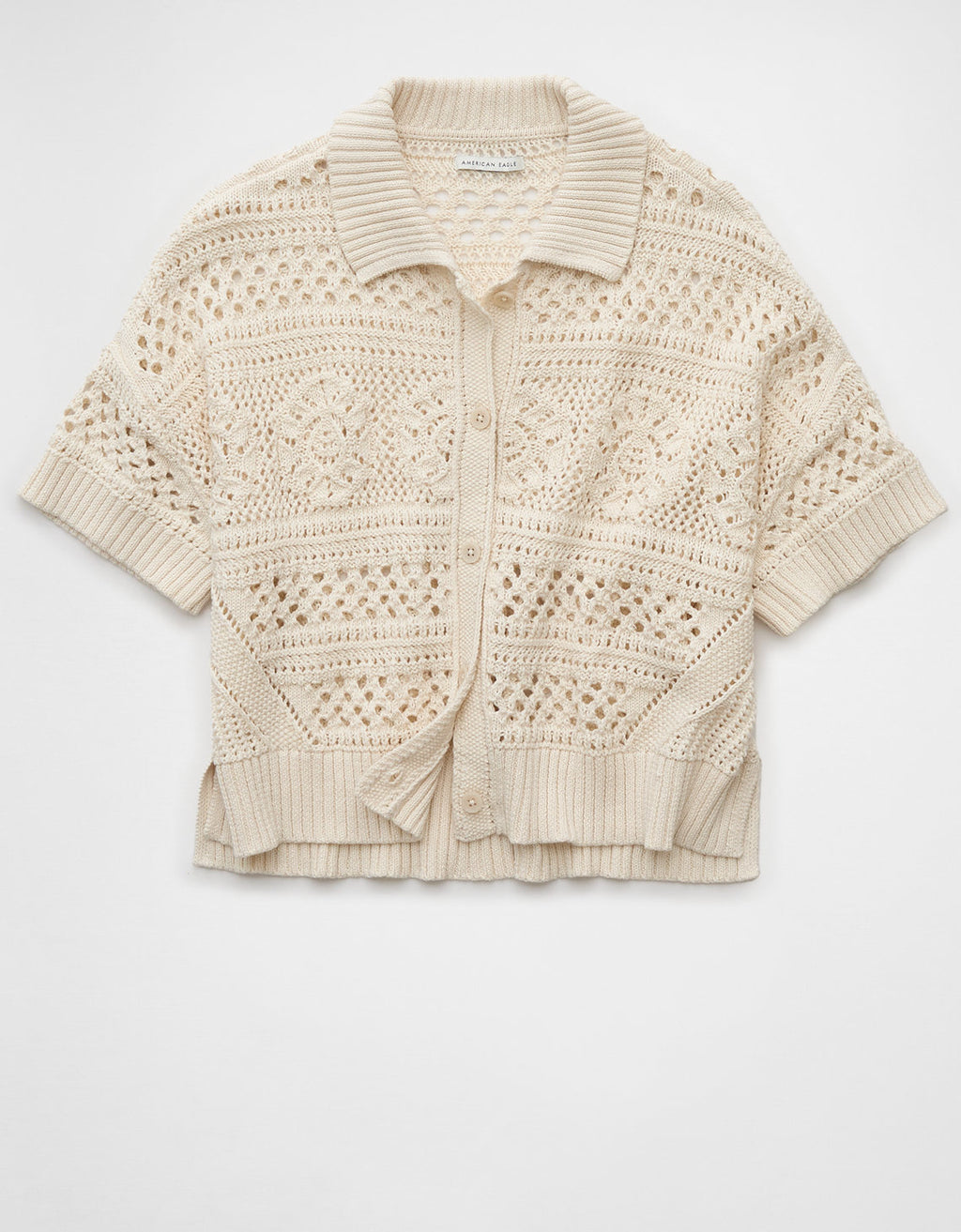 Suéter polo abotonado de crochet para mujer - Generico 1341_1472_106_f