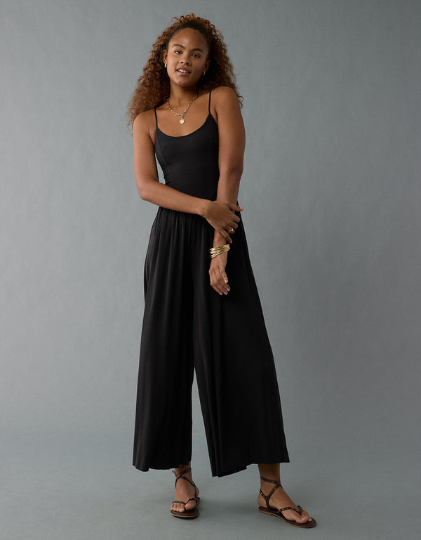 Enterizo Soft & Sexy Wide-Leg Ae - Negro